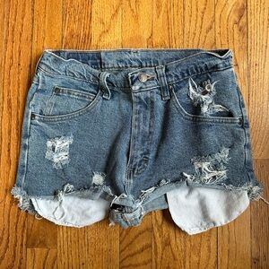 Distressed Wrangler Denim Women Shorts